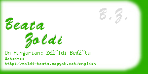 beata zoldi business card